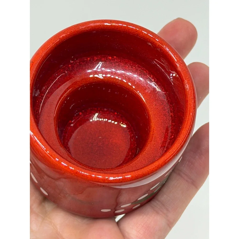 VTG Waechtersbach Christmas Tree Candle Holder Red‎ Ceramic Spain Holiday Decor